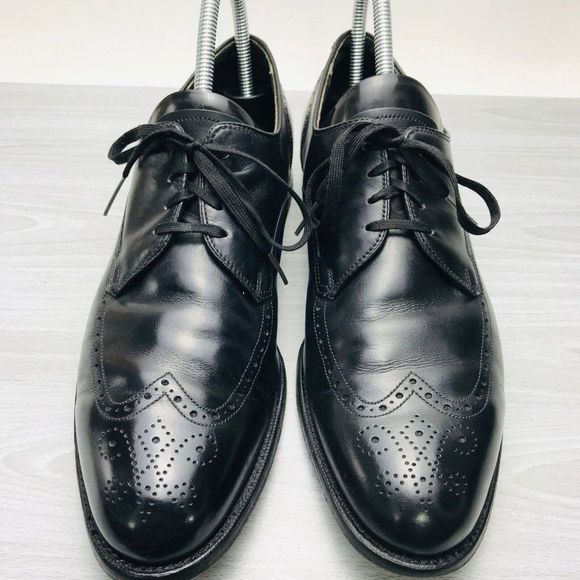 ET Wright Mens Size 10.5‎ B Dress Shoes Black Leather Wingtip Lace Up Shoes main image 7